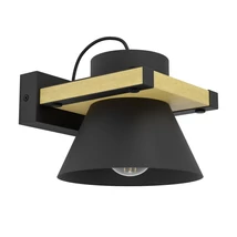 Aplica de perete Eglo MACCLES metal, lemn, negru, maro, E27 - 43958