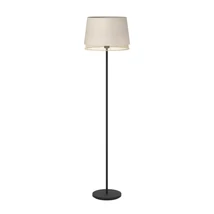 Lampadar Eglo TABLEY metal, lemn, textil, negru, maro, natur, E27 - 43978