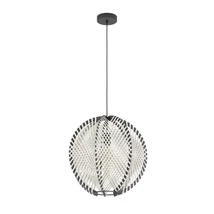Pendul Eglo WAVERTON metal, lemn, textil, negru, alb, E27 - 44006