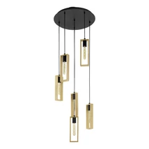 Pendul Eglo LITTLETON metal, lemn, negru, maro, E27 - 44054