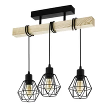 Plafoniera Eglo TOWNSHEND 5 metal, lemn, negru, maro, E27 - 44074