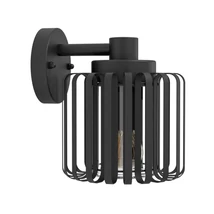 Aplica de perete exterioara Eglo SELINUS metal, sticla, negru, transparent, E27, IP65 - 900672