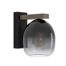 Aplica de perete Eglo FILAGO metal, lemn, sticla, negru, maro, fumuriu, E27 - 900826