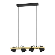 Pendul Eglo HORNWOOD-Z metal, lemn, negru, maro, LED, 2700K-6500K, 14.8W, 2200lm - 900883