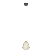 Pendul Eglo CIUDADELA metal, textil, negru, alama, alb, E27 - 900896
