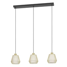 Pendul Eglo CIUDADELA metal, textil, negru, alama, alb, E27 - 900897