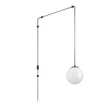 Pendul Eglo RONDO metal, plastic, sticla, negru, alb, E27 - 900977