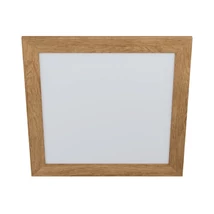 Plafoniera Eglo PIGLIONASSO, LED integrat inclus, IP20, baza din otel-plastic alb, abajur lemn maro | Eglo-99471