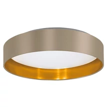 Plafoniera Eglo MASERLO 2, LED integrat inclus, IP20, baza din metal-plastic alb, abajur textil taupe-auriu | Eglo-99541