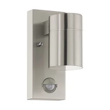 Aplica exterior cu senzor de miscare Eglo RIGA 5, dulie GU10-LED, contine becul, IP44, baza din otel otel inoxabil, abajur sticla transparent | Eglo-99569