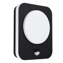 Aplica exterior cu senzor de miscare Eglo MADRIZ, LED integrat inclus, IP44, baza din aluminiu negru, abajur plastic alb | Eglo-99584