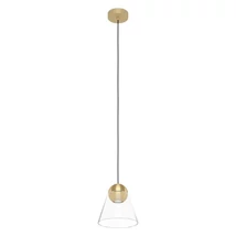 Pendul Eglo CERASELLA, dulie GU10-LED, contine becul, IP20, baza din otel alama periata, abajur sticla transparent | Eglo-99628
