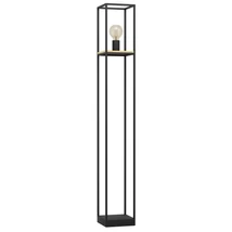 Lampadar Eglo LIBERTAD, dulie E27, nu contine becul, IP20, baza din otel-lemn negru-maro | Eglo-99798
