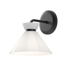 Aplica de perete  Elstead metal, sticla, negru, opal, E14 - ELS-ALM-HALSTON-1WB-BK