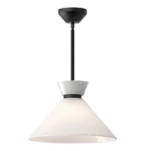 Pendul Elstead metal, sticla, negru, opal, E27 - ELS-ALM-HALSTON-P-M-BK