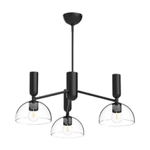 Pendul Elstead metal, sticla, negru, transparent, E27 - ELS-ALM-JUDE3-MB-CL