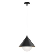Pendul Elstead metal, sticla, negru, opal, E27 - ELS-ALM-REMYCK-P-BK