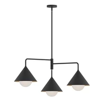 Pendul Elstead metal, sticla, negru, opal, E27 - ELS-ALM-REMYCK3-BK