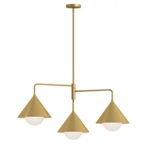 Pendul Elstead metal, sticla, auriu, opal, E27 - ELS-ALM-REMYCK3-GD