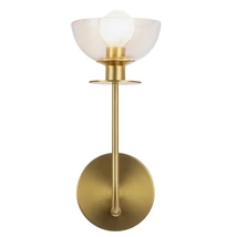 Aplica de perete  Elstead metal, sticla, auriu, transparent, E14 - ELS-ALM-SYLVIA-1WB-BG-CL