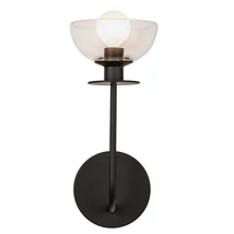 Aplica de perete  Elstead metal, sticla, negru, transparent, E14 - ELS-ALM-SYLVIA-1WB-BK-CL