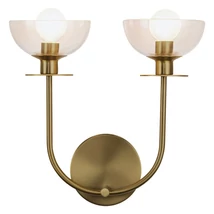 Aplica de perete  Elstead metal, sticla, auriu, transparent, E14 - ELS-ALM-SYLVIA-2WB-BG-CL