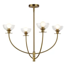 Candelabru Elstead metal, sticla, auriu, transparent, E14 - ELS-ALM-SYLVIA4-BG-CL
