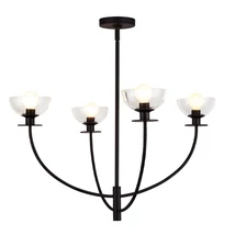 Candelabru Elstead metal, sticla, negru, transparent, E14 - ELS-ALM-SYLVIA4-BK-CL