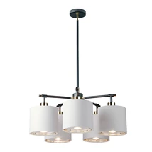 Candelabru Elstead BALANCE metal, bumbac, negru, nichel, alb, E27 - BALANCE5-BKPN