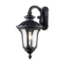 Aplica de perete exterioara Elstead CHICAGO metal, sticla, negru, transparent, E27, IP44 - CC2-S-BK