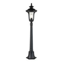 Lampadar exterior Elstead CHICAGO metal, sticla, negru, transparent, E27, IP44 - CC4-S-BK