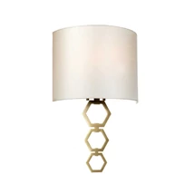 Aplica de perete Elstead CLARK metal, matase, alama, alb, E27 - CLARK-MEDIUM-AB