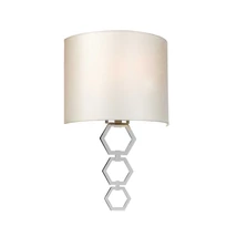 Aplica de perete Elstead CLARK metal, matase, crom, alb, E27 - CLARK-MEDIUM-PC