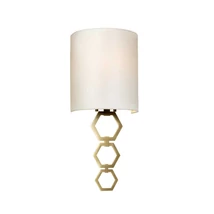 Aplica de perete Elstead CLARK metal, matase, alama, alb, E27 - CLARK-SMALL-AB
