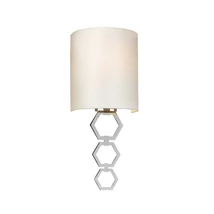 Aplica de perete Elstead CLARK metal, matase, crom, alb, E27 - CLARK-SMALL-PC