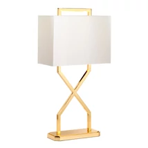 Veioza Elstead CROSS metal, bumbac, auriu, alb, E27 - CROSS-TL-IVORY