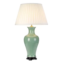 Veioza Elstead DALIAN ceramica, bumbac, verde, alb, E27 - DL-DALIAN-TL
