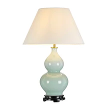Veioza Elstead HARBIN ceramica, bumbac, verde, alb, E27 - DL-HARBIN-TL-CEL