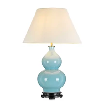 Veioza Elstead HARBIN ceramica, bumbac, albastru, alb, E27 - DL-HARBIN-TL-DEB