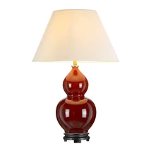 Veioza Elstead HARBIN ceramica, bumbac, rosu, alb, E27 - DL-HARBIN-TL-OXB