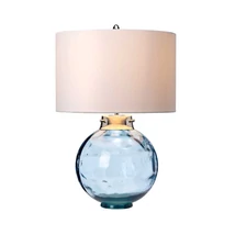 Veioza Elstead KARA metal, sticla, matase, albastru, alb, E27 - DL-KARA-TL-BLUE