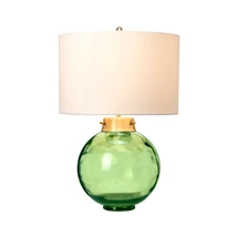Veioza Elstead KARA metal, sticla, matase, verde, alb, E27 - DL-KARA-TL-GREEN