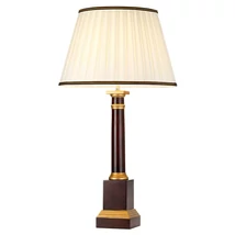 Veioza Elstead LOUVIERS lemn, bumbac, rosu, auriu, alb, E27 - DL-LOUVIERS-TL