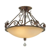 Plafoniera Elstead CHATEAU metal, sticla, bronz, E27 - FE-CHATEAU-SF