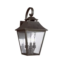 Aplica de perete exterioara Elstead GALENA metal, sticla, negru, transparent, E14, IP44 - FE-GALENA2-L-SBL