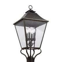 Lampadar exterior Elstead GALENA metal, sticla, negru, transparent, E14, IP44 - FE-GALENA5-XL-SBL
