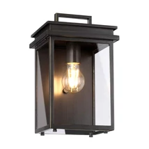 Aplica de perete exterioara Elstead GLENVIEW metal, sticla, bronz, transparent, E27, IP44 - FE-GLENVIEW-M