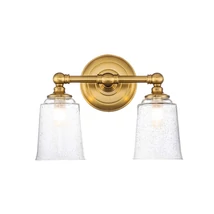Aplica de perete pentru baie Elstead HUGUENOT LAKE metal, sticla, alama, transparent, G9, IP44 - FE-HUGOLAKE2BATH-BB