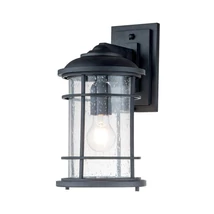 Aplica de perete exterioara Elstead LIGHTHOUSE metal, sticla, negru, transparent, E27, IP44 - FE-LIGHTHOUSE2-M-BLK