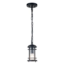 Pendul exterior Elstead LIGHTHOUSE metal, sticla, negru, transparent, E27, IP44 - FE-LIGHTHOUSE8-S-BLK